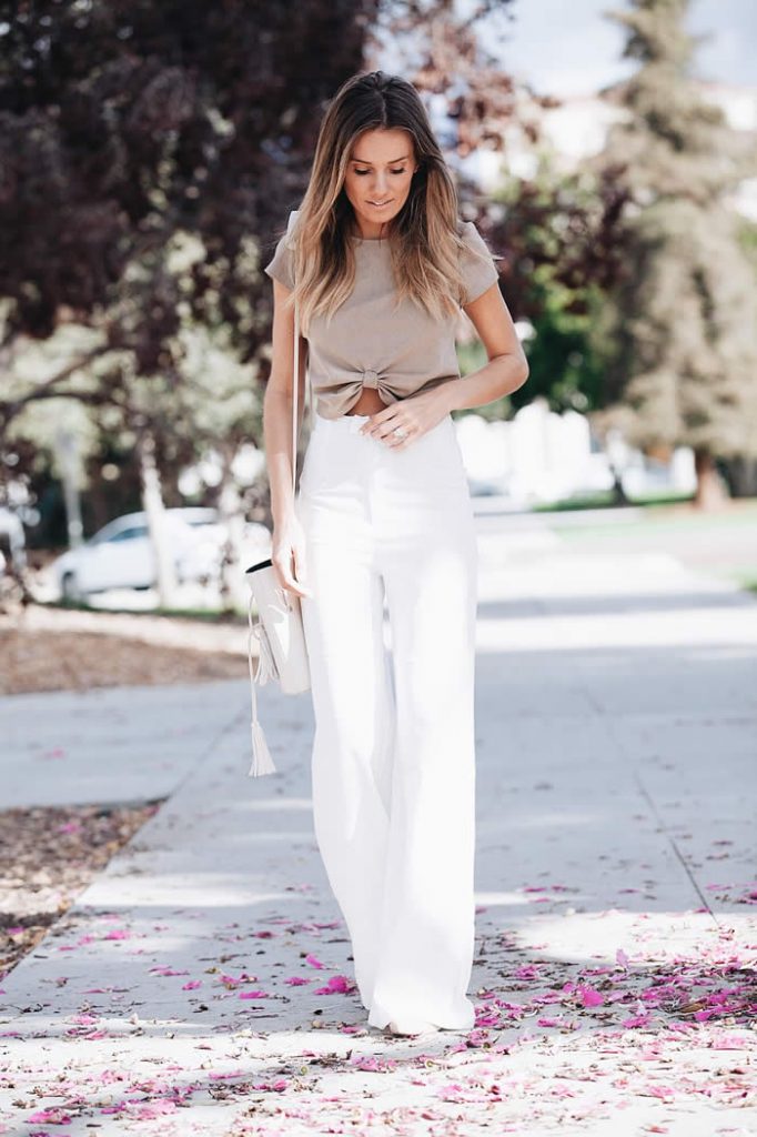 wide leg pants summer outfit