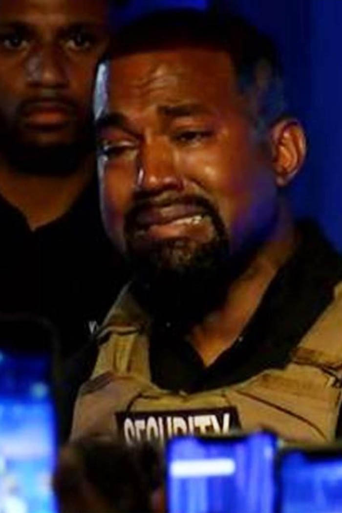 Kanye West Wears Bullet Proof Vest Breaks Down Crying During 1st