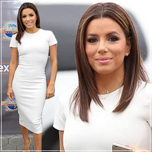 Eva Longoria stuns in a white dress