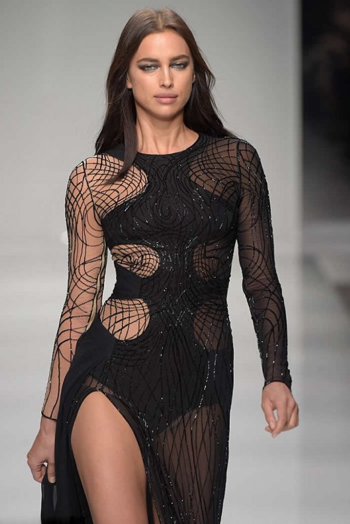 Irina Shayk walks the Versace runway in Paris