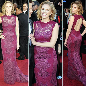 Scarlett Johansson- 2011 Oscars red carpet mismatch