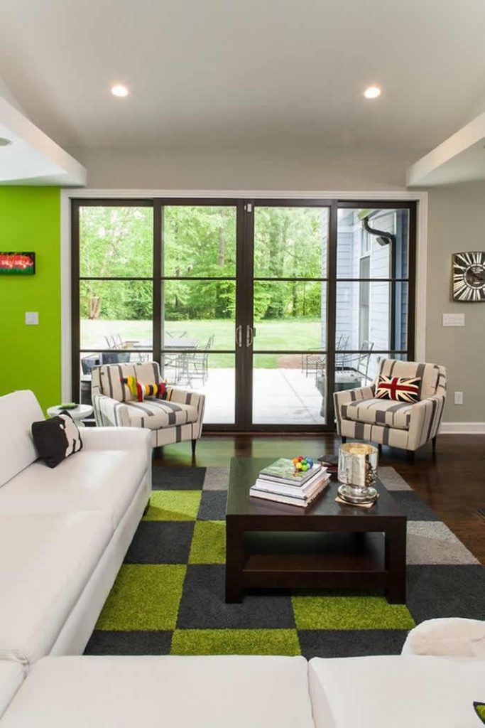 Green And Gray Living Rooms In The Spring Spirit