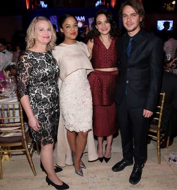 Cathleen Sutherland, Tessa Thompson in Ashi Studio, Jenny Slate in a Roksanda skirt and top, and Ellar Coltrane