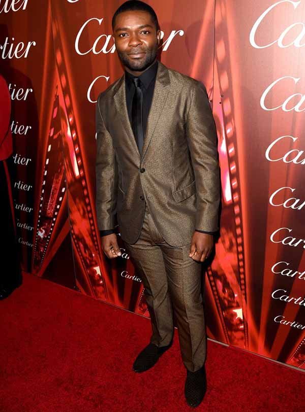 David Oyelowo in Calvin Klein Collection with Ava DuVernay and Brad Pitt in Tom Ford