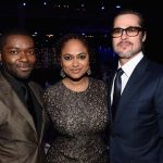 David Oyelowo in Calvin Klein Collection with Ava DuVernay and Brad Pitt