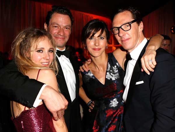 Juno Temple, Dominic West, Sophie Hunter in Erdem, and Benedict Cumberbatch