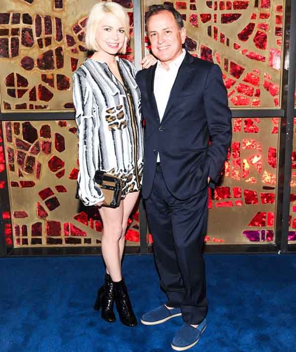 Michelle Williams in Louis Vuitton and Michael Burke