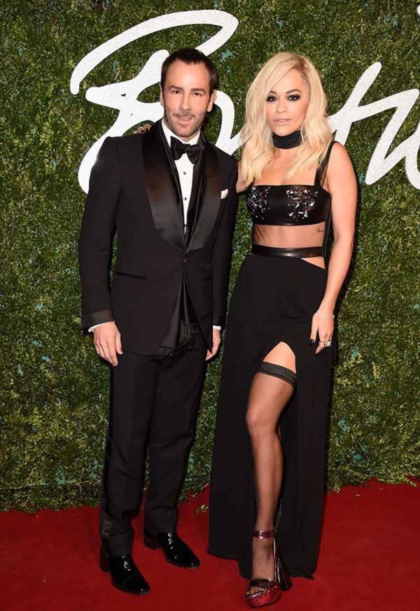 Tom Ford and Rita Ora in Julien Macdonald