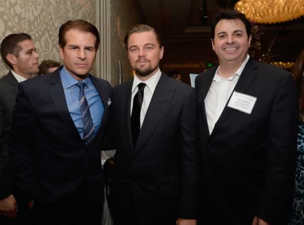 Vincent De Paul, DiCaprio and BAFTA board member Sandro Monetti