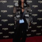 Naomi Campbell in a Fendi coat and bag