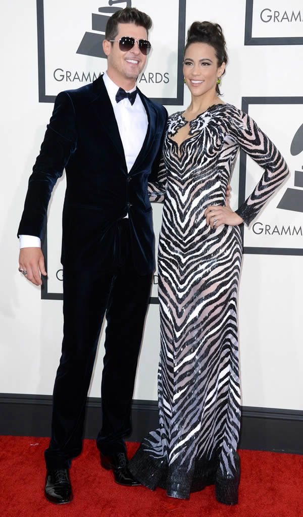 Robin Thicke and Paula Patton Grammy Awards 2014