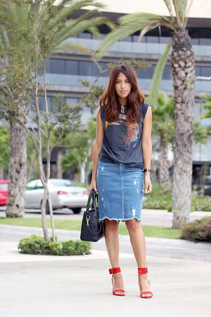 Denim Skirt for Fall