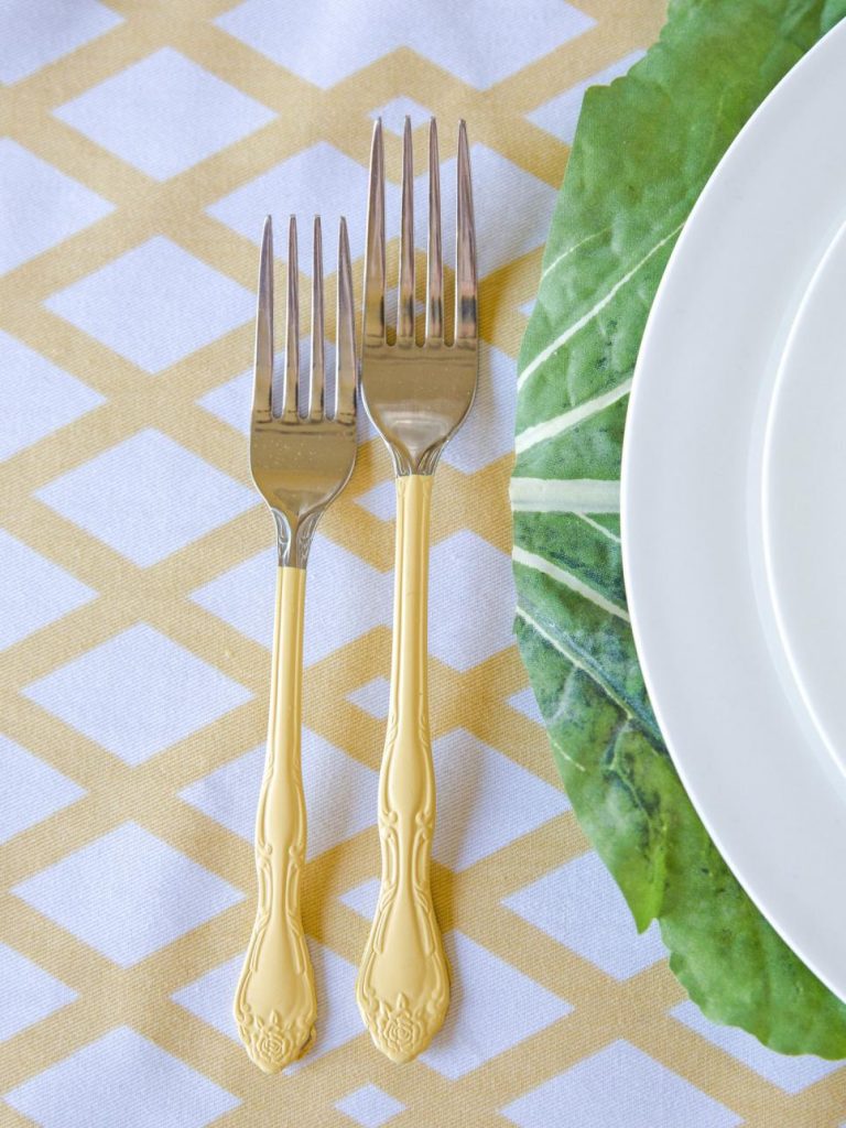 DIY Dipped Flatware for Easter Tablescape from HGTV