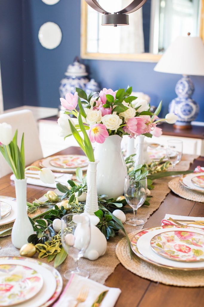 Easter Tulip Tablescape from Coffee Beans & Bobby Pins