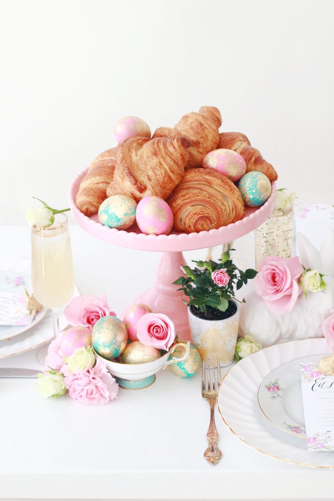 Gold Accented Easter Brunch Tablescape from Studio Bicyclette