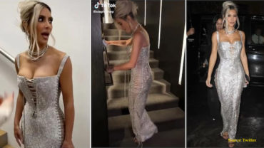 Kim Kardashian Shares Video Trying to Climb Stairs in Tight Dress: WATCH