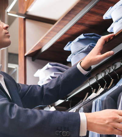 men buying suit
